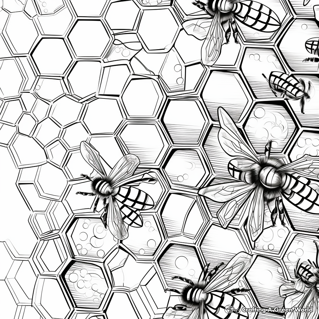 Intricate Honeycomb Structure Coloring Pages 2