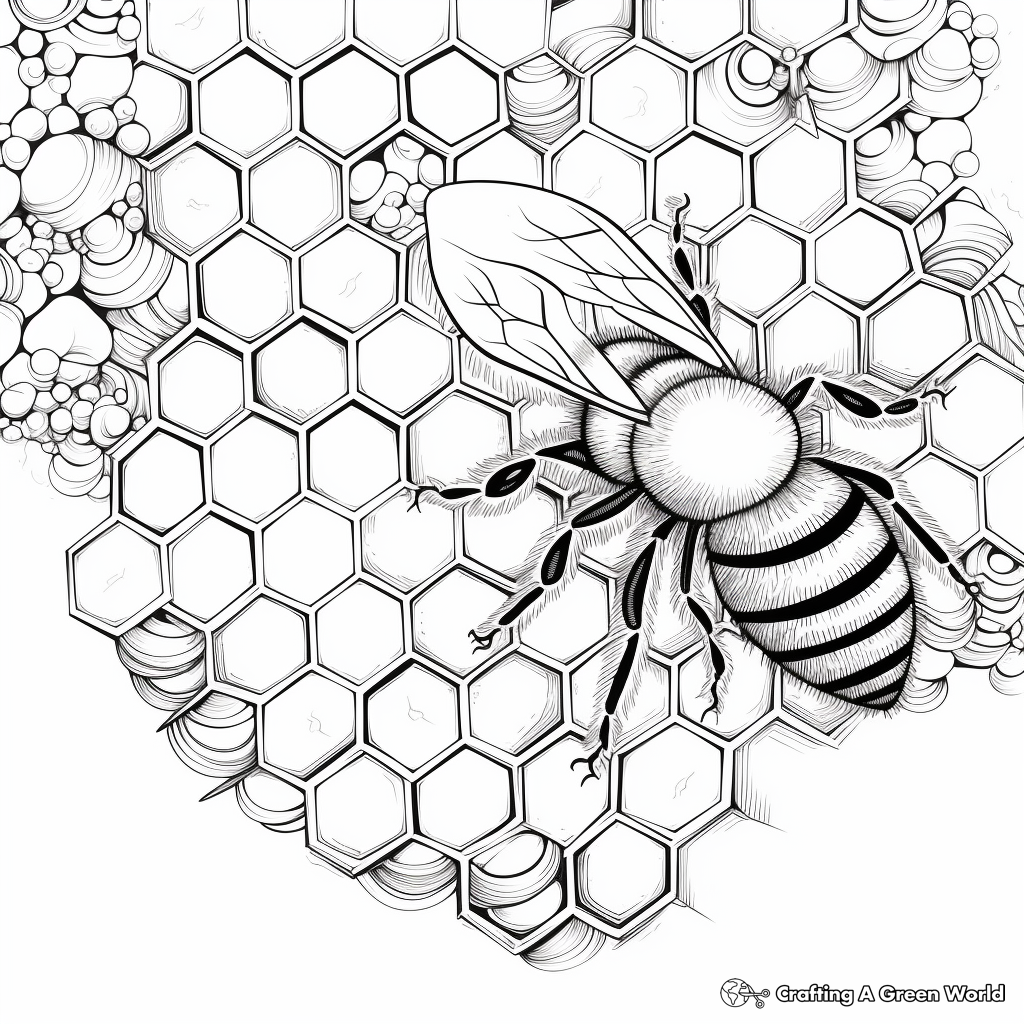 Intricate Honeycomb Structure Coloring Pages 4