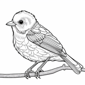 Intricate Hooded Oriole Coloring Pages 3