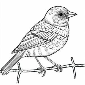 Intricate Hooded Oriole Coloring Pages 4