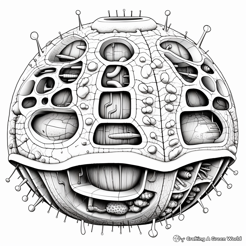 Intricate Human Cell Structure Coloring Pages 1