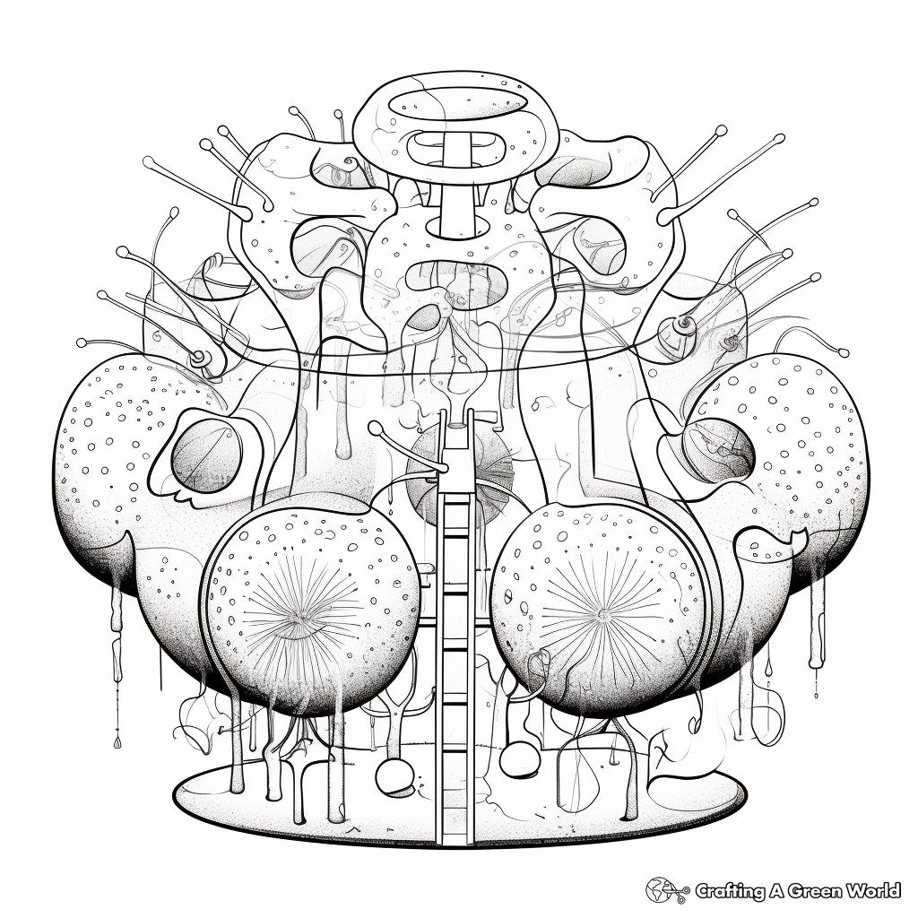 Intricate Human Cell Structure Coloring Pages 3