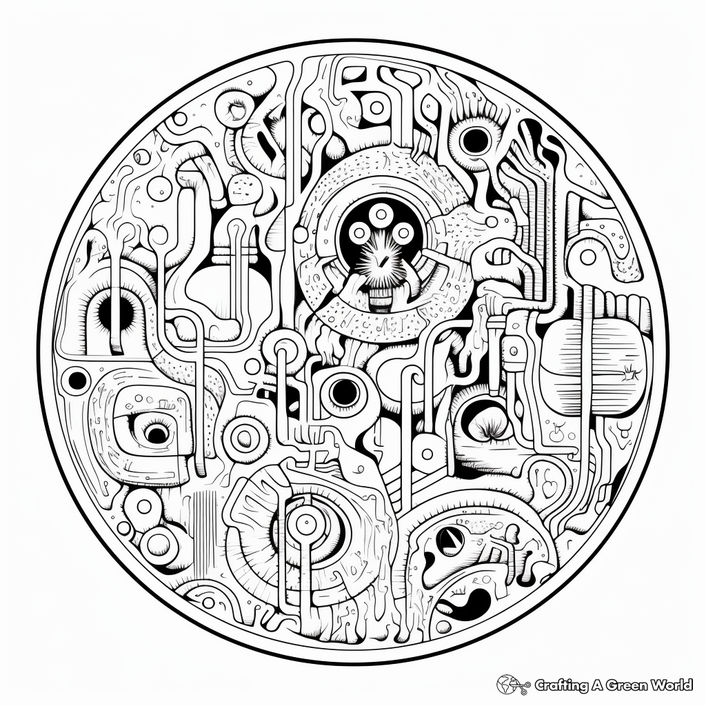 Intricate Human Cell Structure Coloring Pages 4