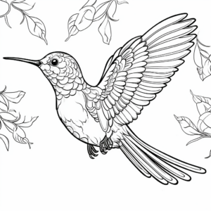 Intricate Hummingbird Coloring Pages 1