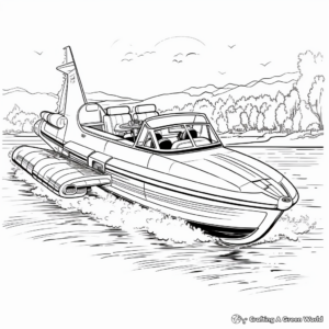 Intricate Hydroplane Boat Coloring Pages 1