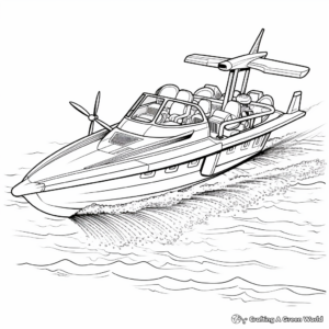 Intricate Hydroplane Boat Coloring Pages 2
