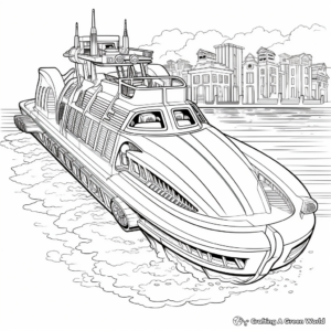 Intricate Hydroplane Boat Coloring Pages 3