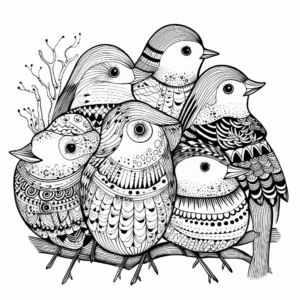 Intricate Ice Birds Coloring Pages 1
