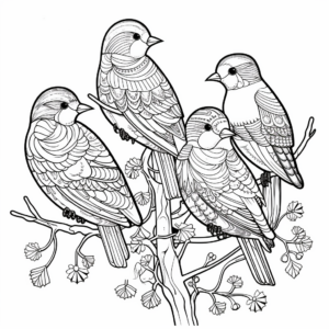 Intricate Ice Birds Coloring Pages 2