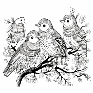 Intricate Ice Birds Coloring Pages 3