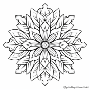 Intricate Ice Crystal Mandala Coloring Pages 1