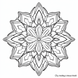 Intricate Ice Crystal Mandala Coloring Pages 3