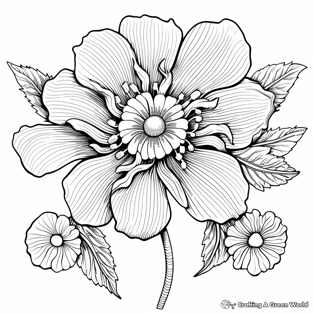 Intricate Iris Flower Coloring Pages for Adults 2