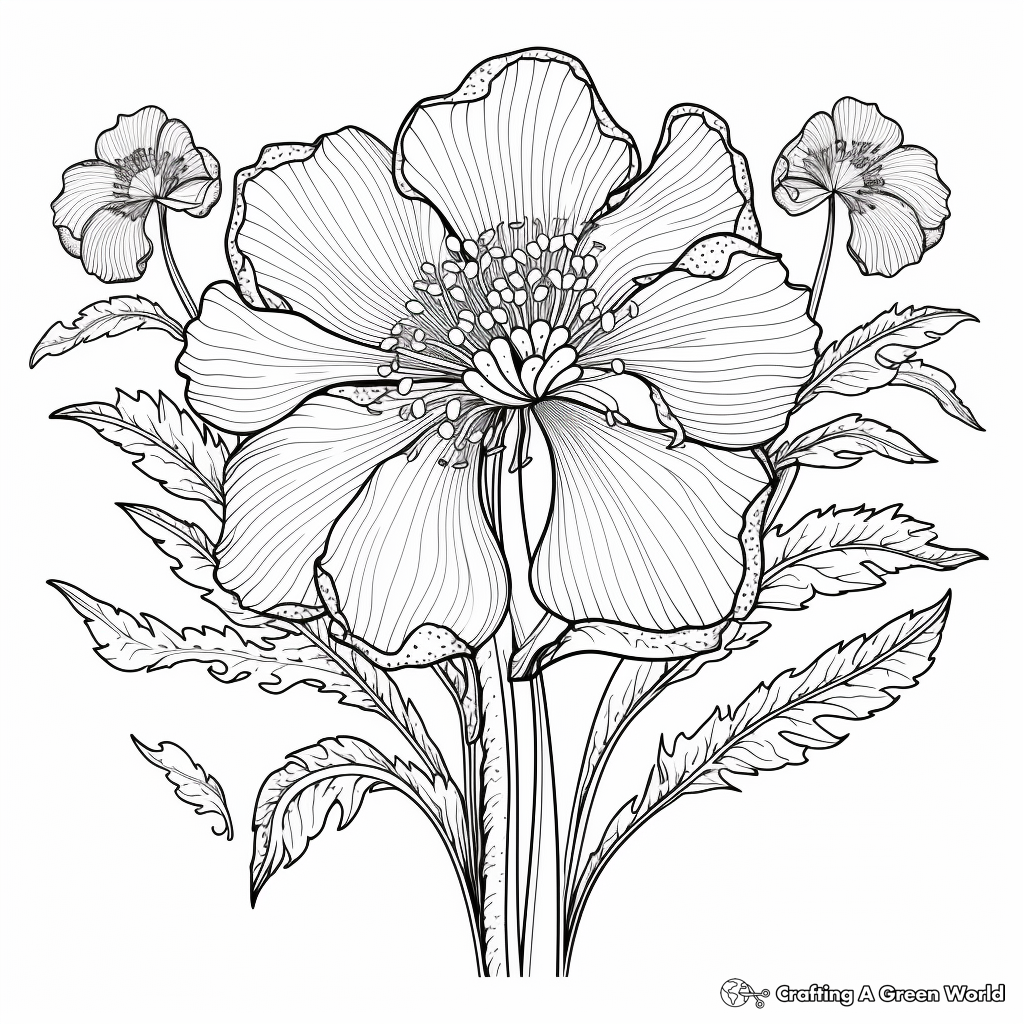 Intricate Iris Flower Coloring Pages for Adults 4