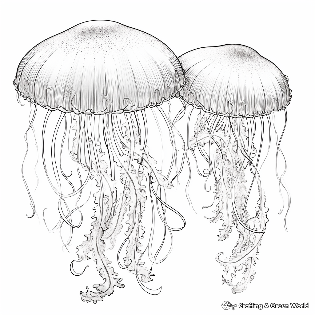 Intricate Jellyfish Coloring Pages For Adults 1