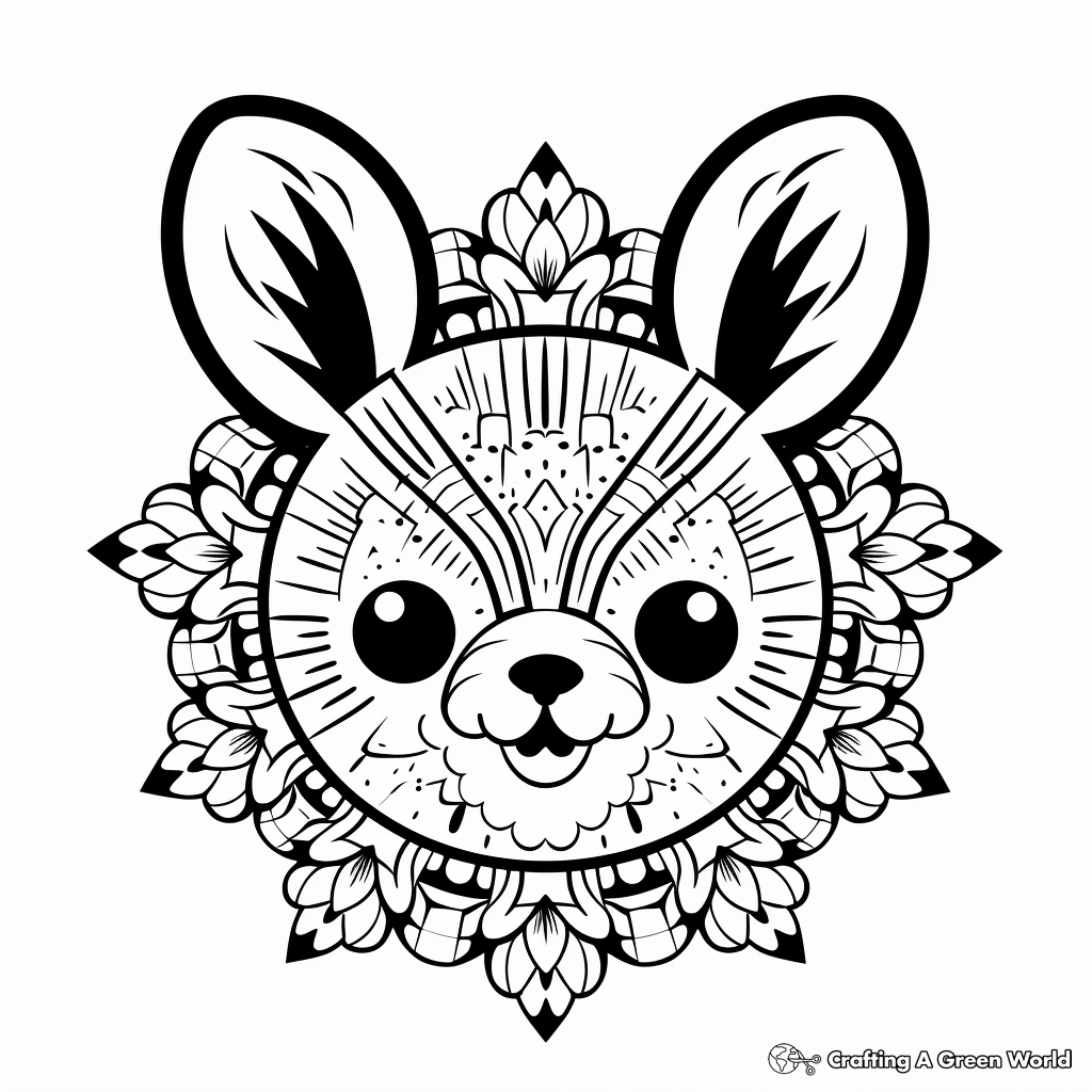 Intricate Kawaii Bunny Mandala Coloring Pages 1