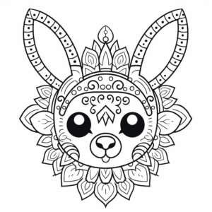 Intricate Kawaii Bunny Mandala Coloring Pages 3