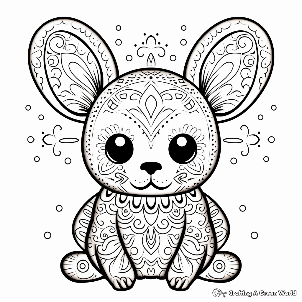 Intricate Kawaii Bunny Mandala Coloring Pages 4