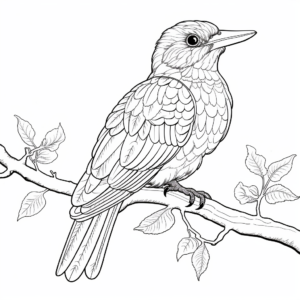 Intricate Kingfisher Coloring Pages 1