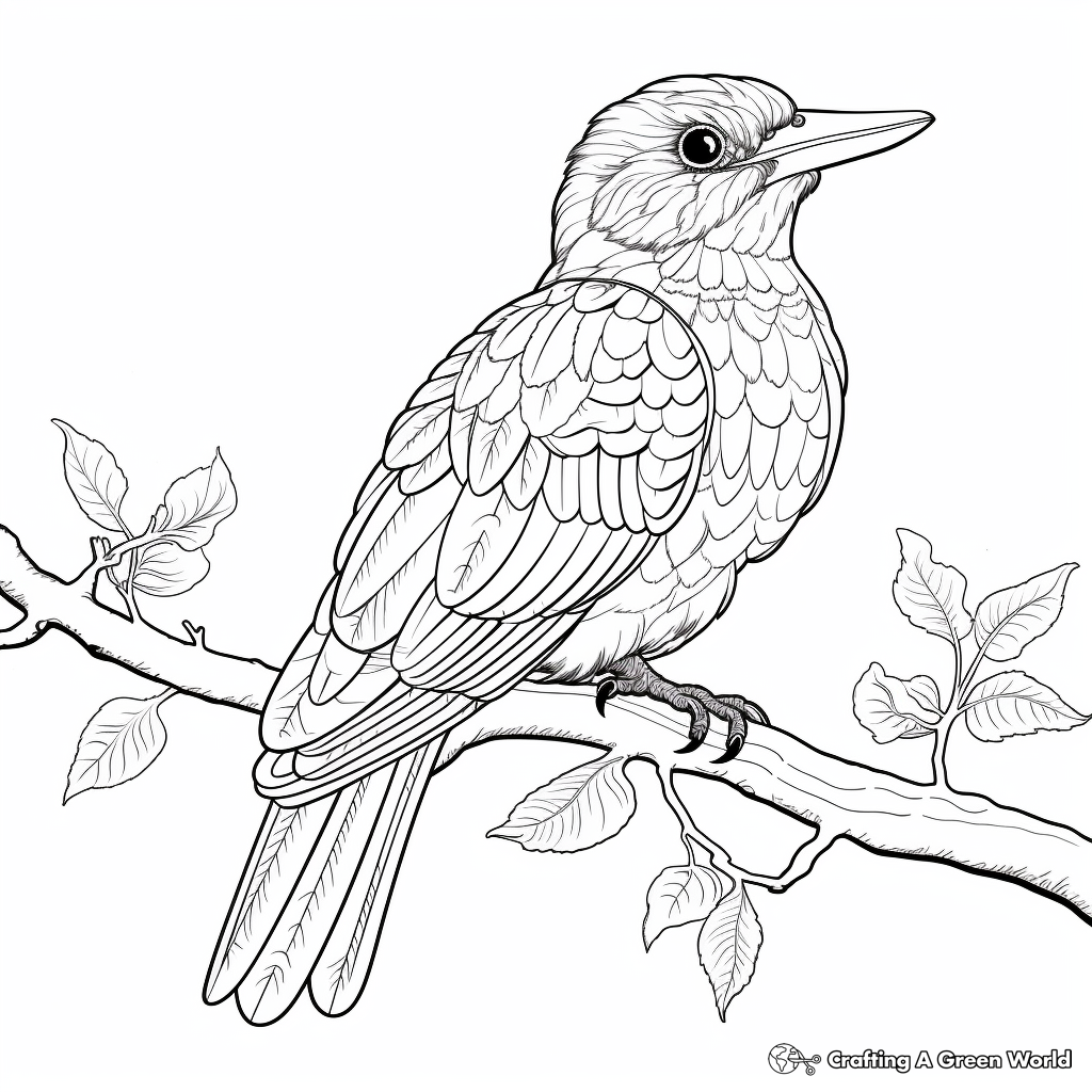 Intricate Kingfisher Coloring Pages 1