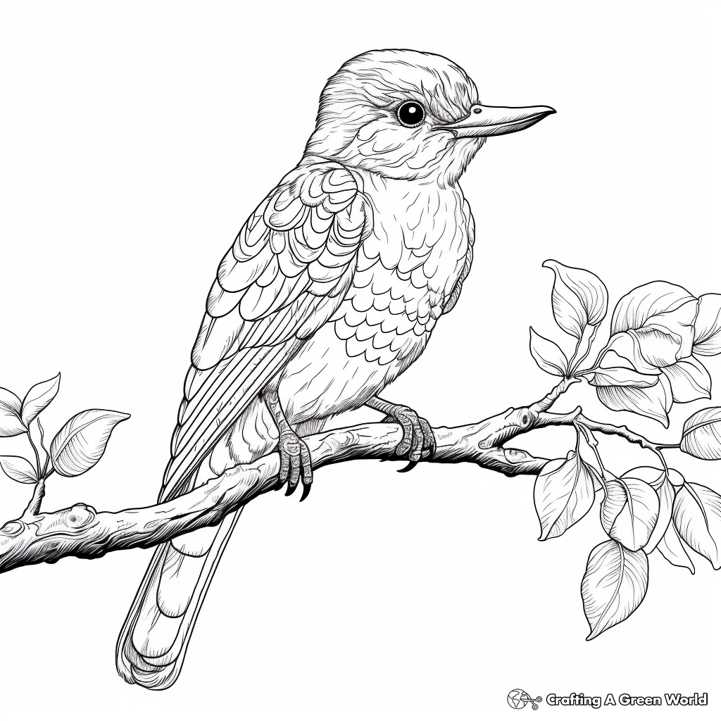 Intricate Kingfisher Coloring Pages 3