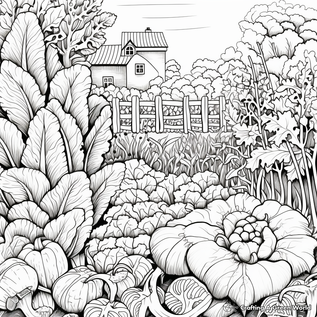 Intricate Lettuce Garden Coloring Pages 2