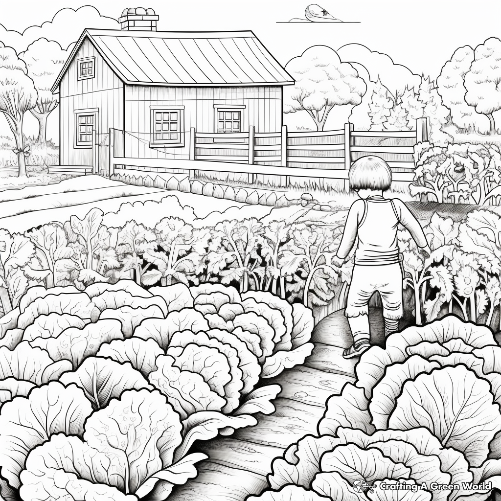 Intricate Lettuce Garden Coloring Pages 3