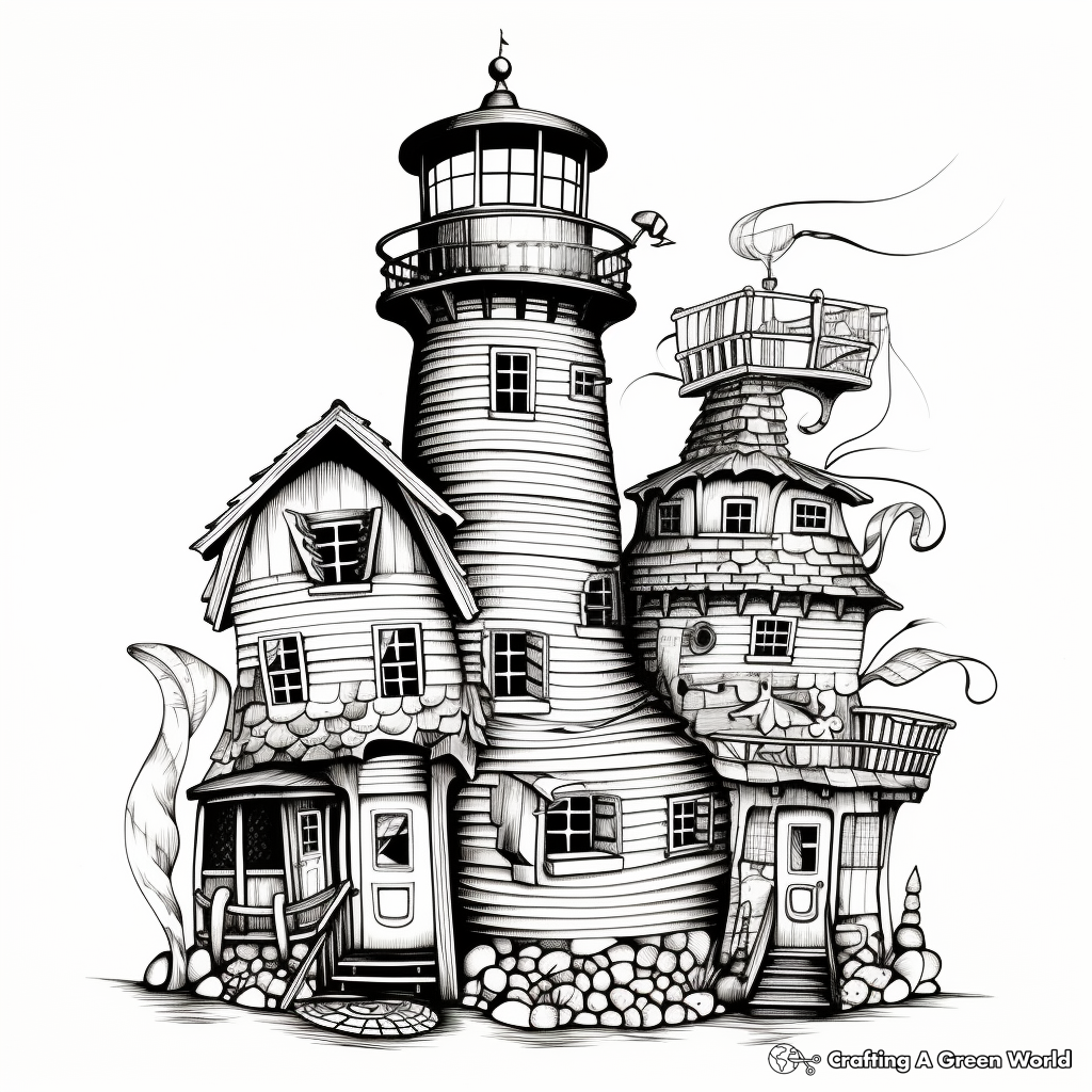 Intricate Lighthouse Coloring Pages for Artists 2