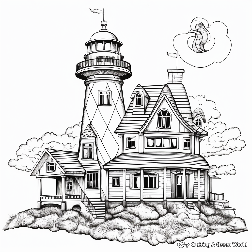 Intricate Lighthouse Coloring Pages for Artists 4