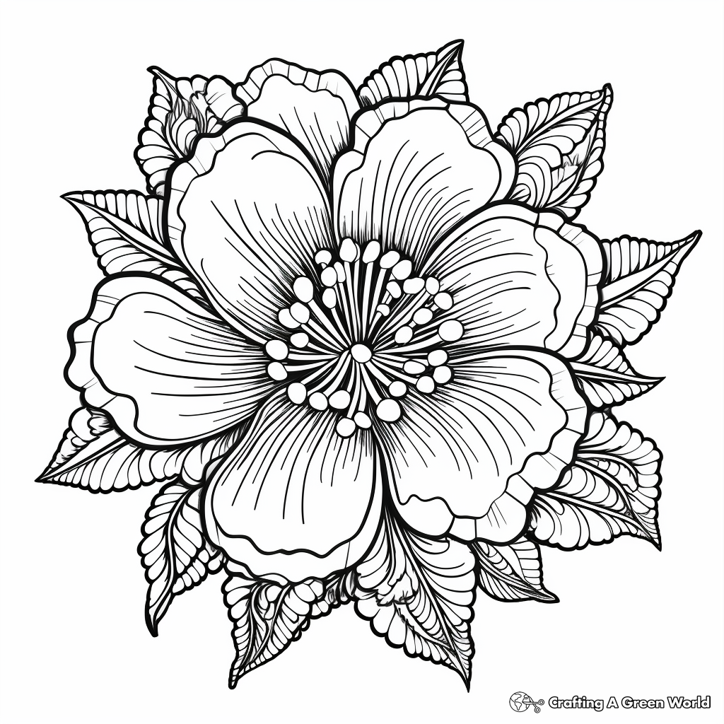 Intricate Lily Flower Coloring Pages 1