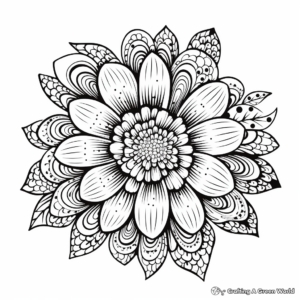 Intricate Lily Flower Coloring Pages 4