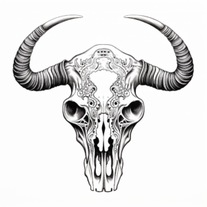 Intricate Longhorn Skull Coloring Pages 1