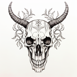 Intricate Longhorn Skull Coloring Pages 4