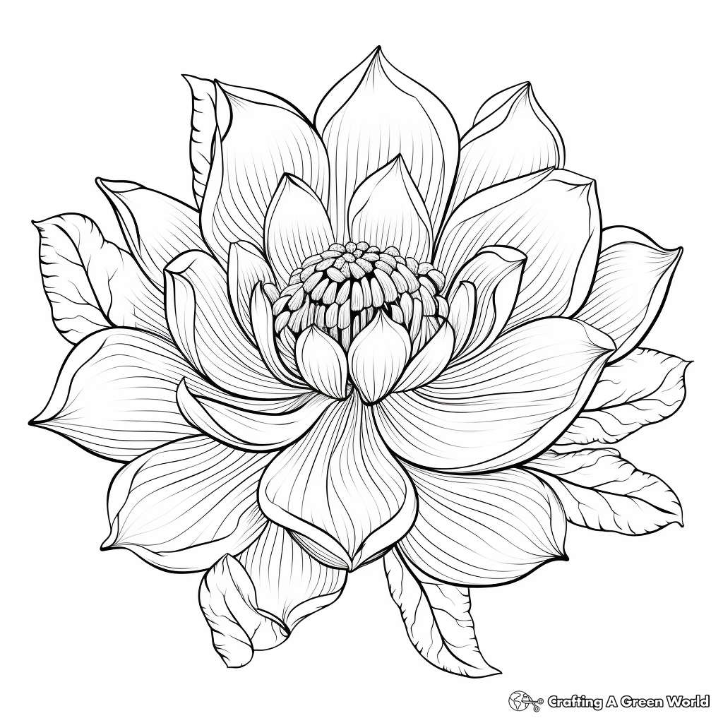 Intricate Lotus Flower Coloring Pages 1