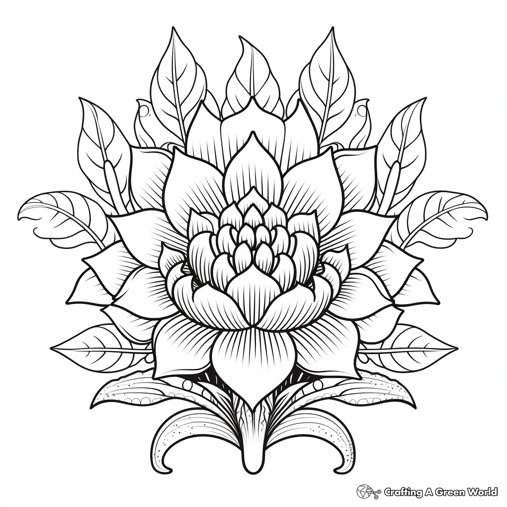 Intricate Lotus Flower Coloring Pages 2