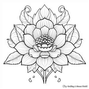 Intricate Lotus Flower Coloring Pages 3