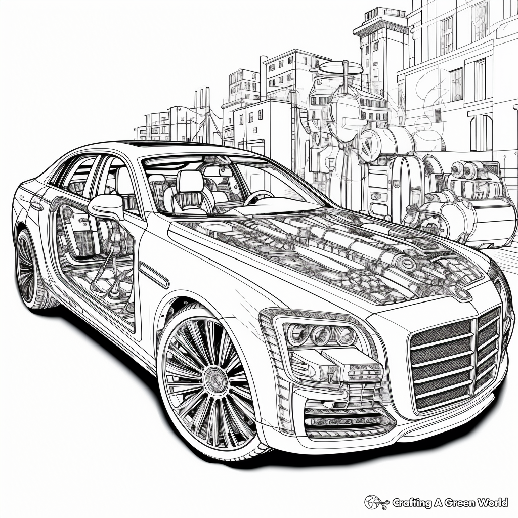 Intricate Luxury Car Coloring Pages 3