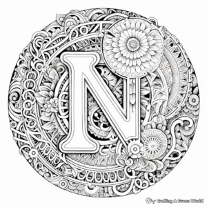 Intricate Mandala Alphabet Coloring Pages 3