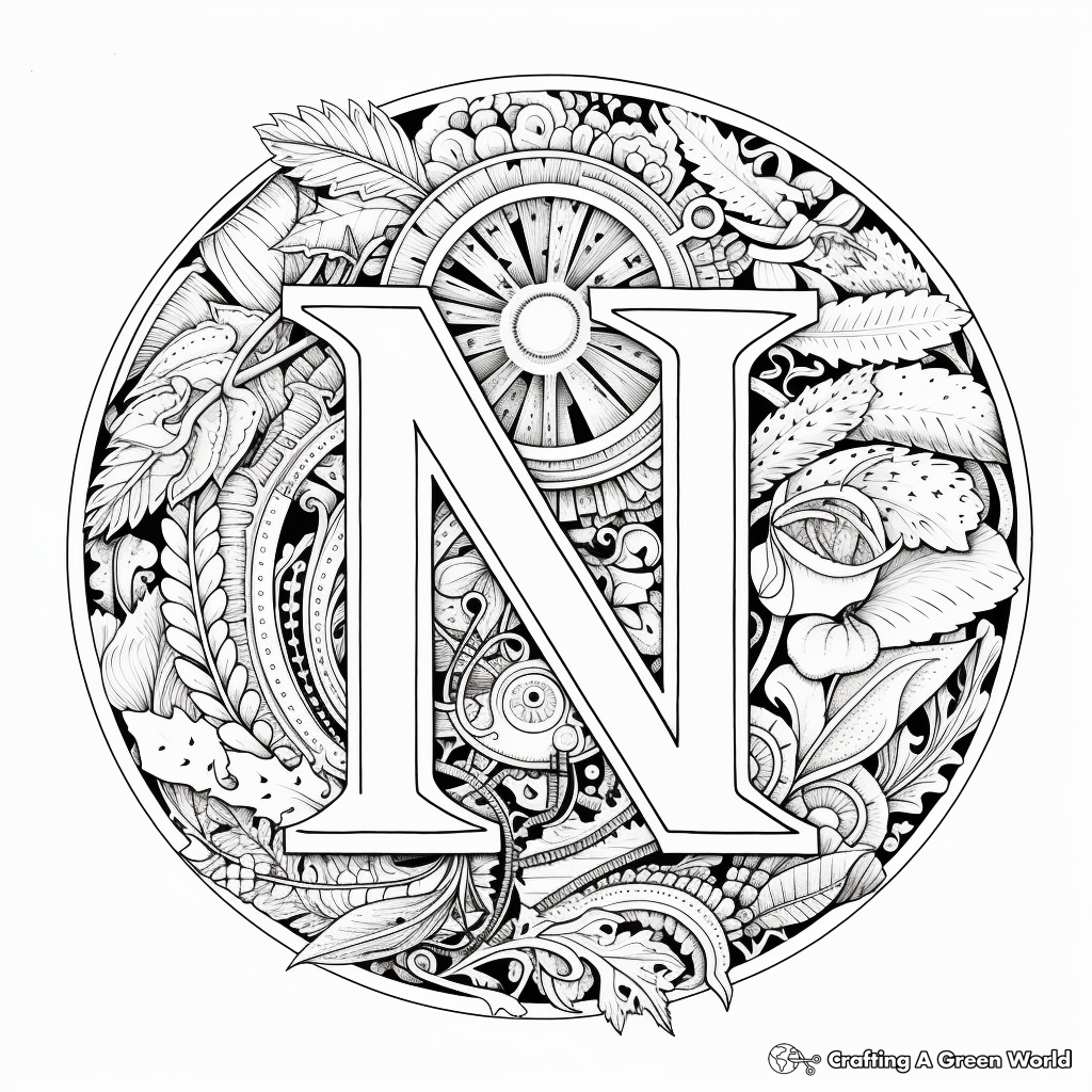 Intricate Mandala Alphabet Coloring Pages 4