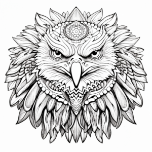 Intricate Mandala Bald Eagle Coloring Pages 2