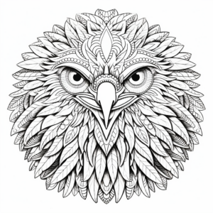 Intricate Mandala Bald Eagle Coloring Pages 4
