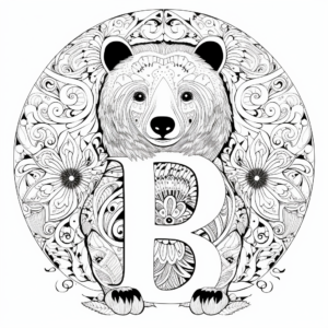 Intricate Mandala Bear Coloring Pages for Adults 1