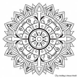 Intricate Mandala Cross Coloring Pages 2