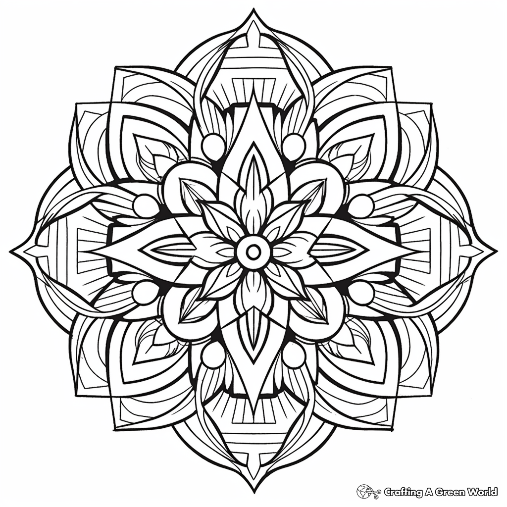 Intricate Mandala Geometry Coloring Pages 1