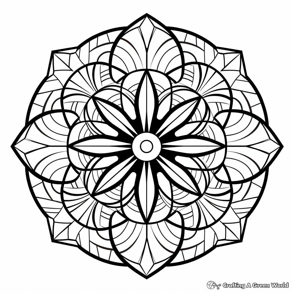 Intricate Mandala Geometry Coloring Pages 4