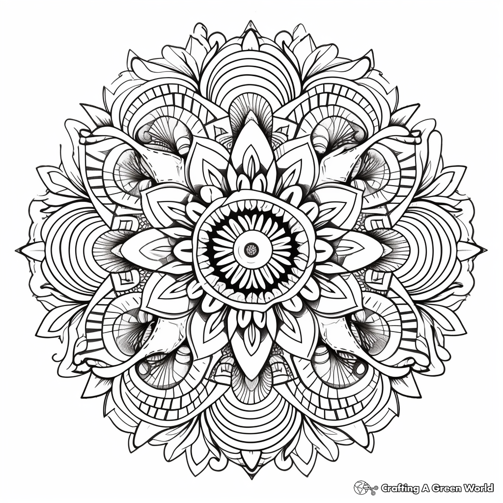 Intricate Mandala Shapes Coloring Pages for Adults 2