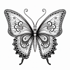 Intricate Monarch Butterfly Mandala Coloring Pages 1