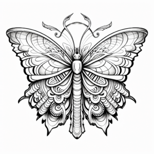 Intricate Monarch Butterfly Mandala Coloring Pages 2
