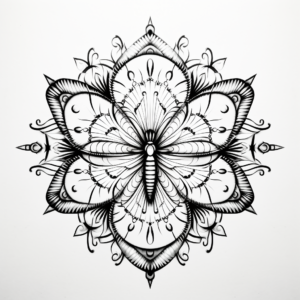 Intricate Monarch Butterfly Mandala Coloring Pages 4