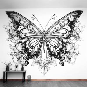 Intricate Monarch Butterfly Mural Coloring Pages 1